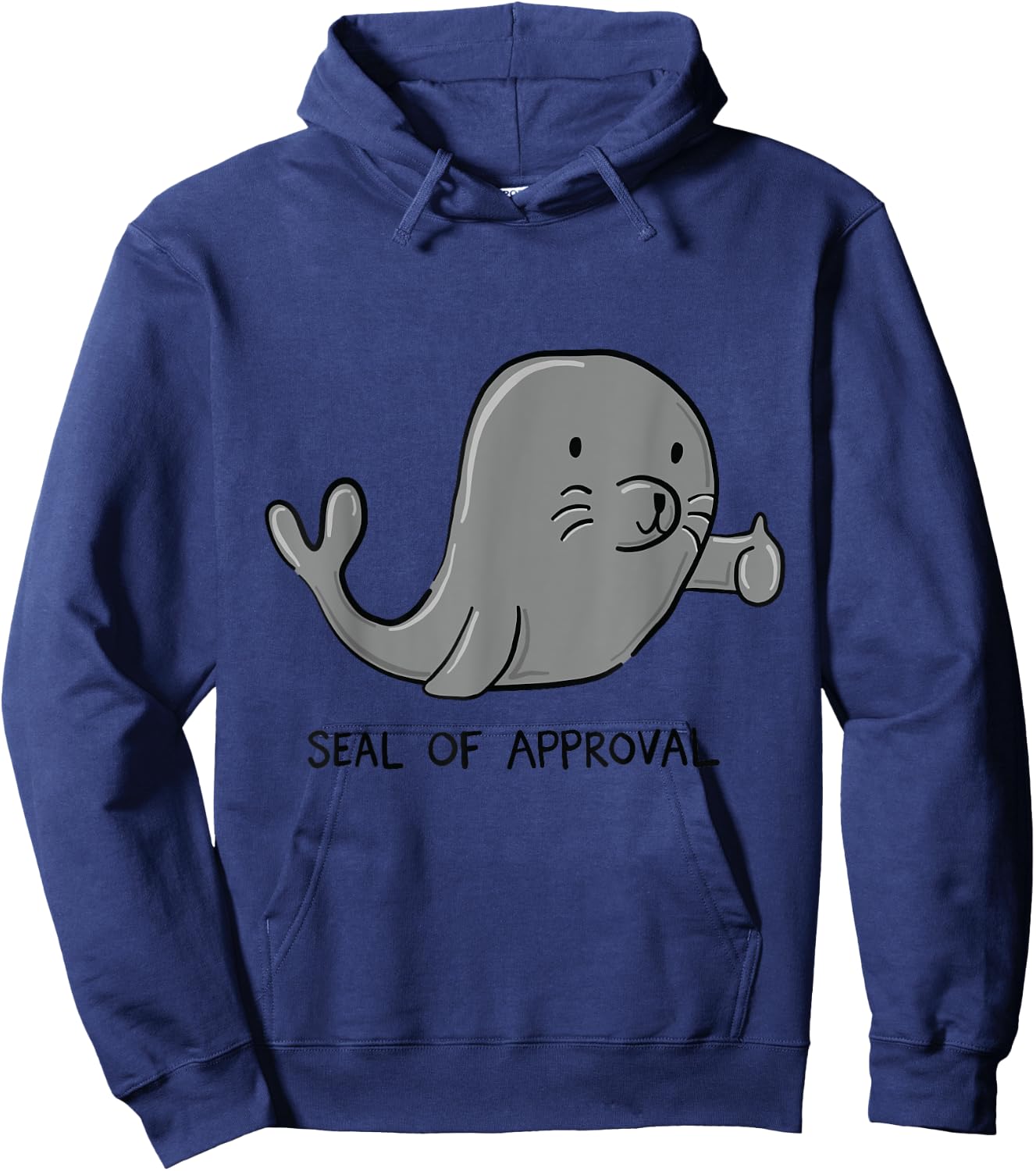 Seal of Approval Funny Seal With Thumbs Up T Shirt Hoodie - Hoodie | Navy