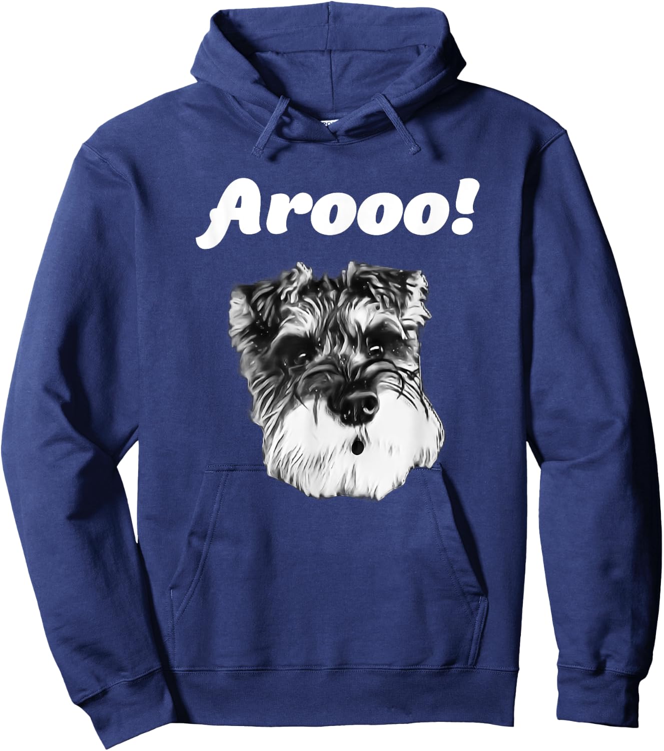 Schnauzer Arooo Barking T Shirt Hoodie - Hoodie | Navy