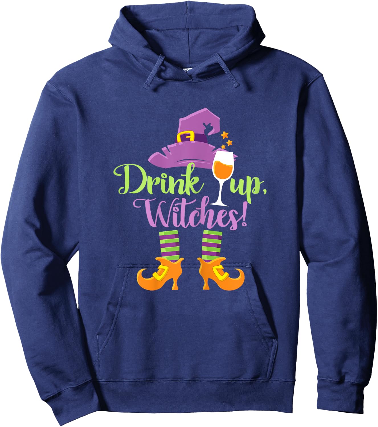 Halloween Funny Drink Up Witches Hoodie - Hoodie | Navy