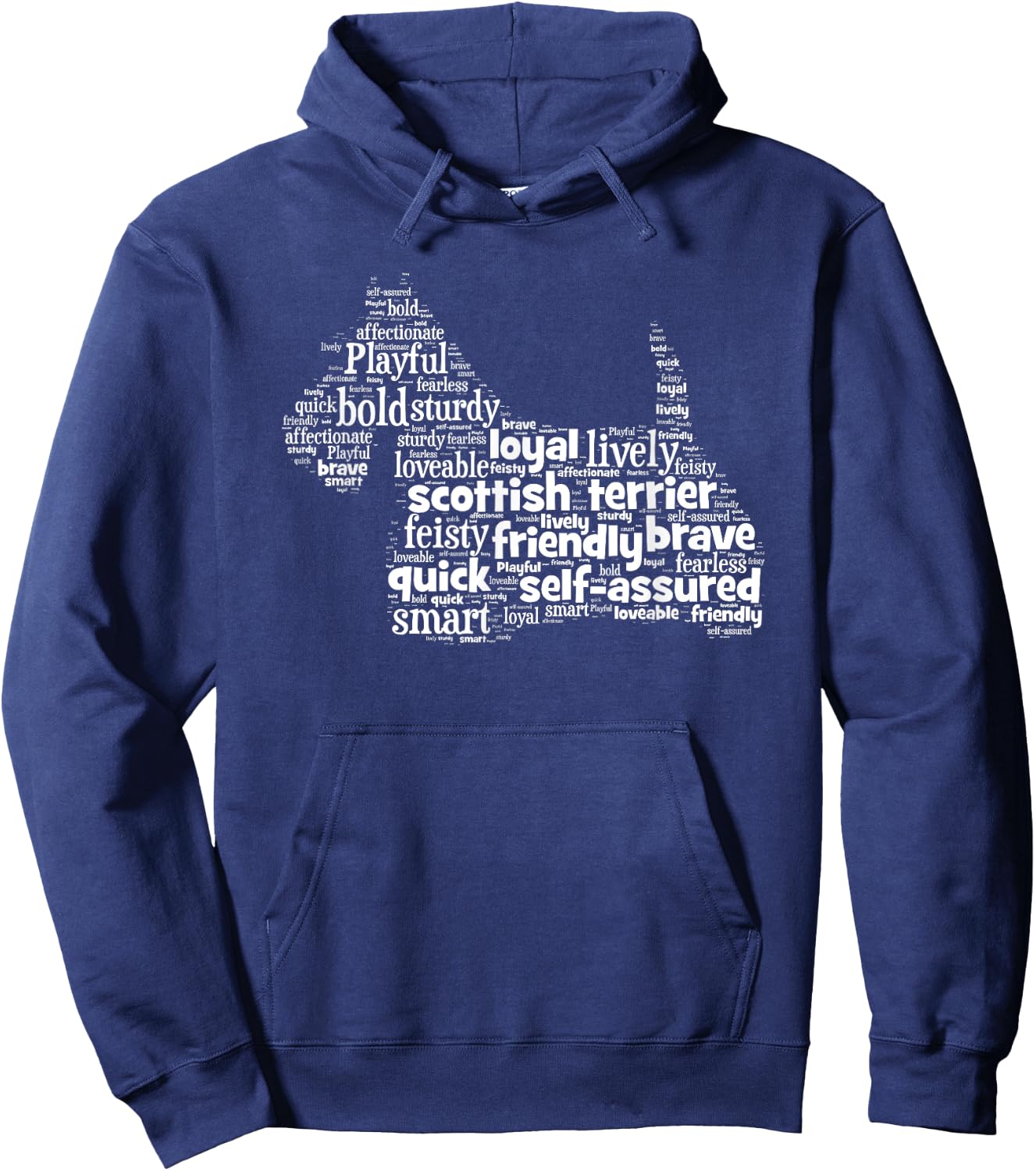Scottish Terrier Scottie Dog Word Art Dog Lovers Women Girls Kids Hoodie - Hoodie | Navy