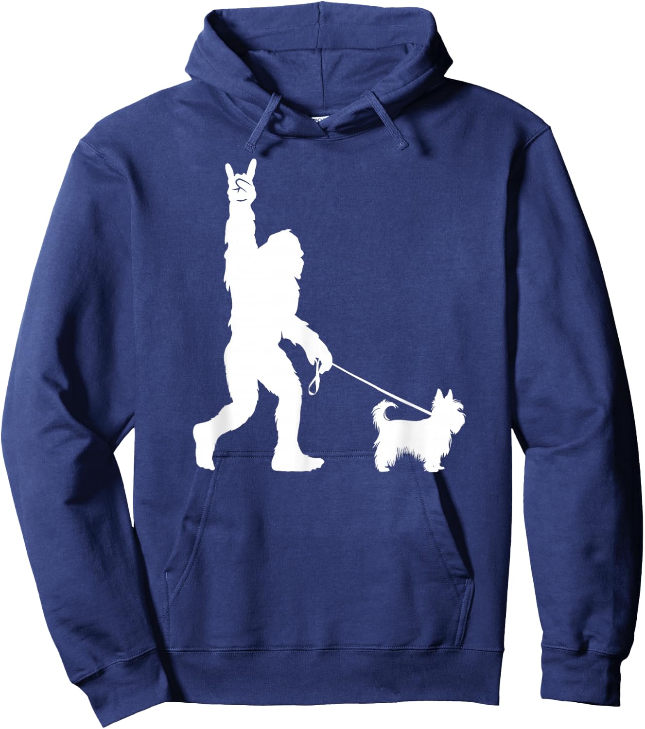 Bigfoot Walking Yorkshire Terrier Sasquatch Yorkie Dog Hoodie - Hoodie | Navy