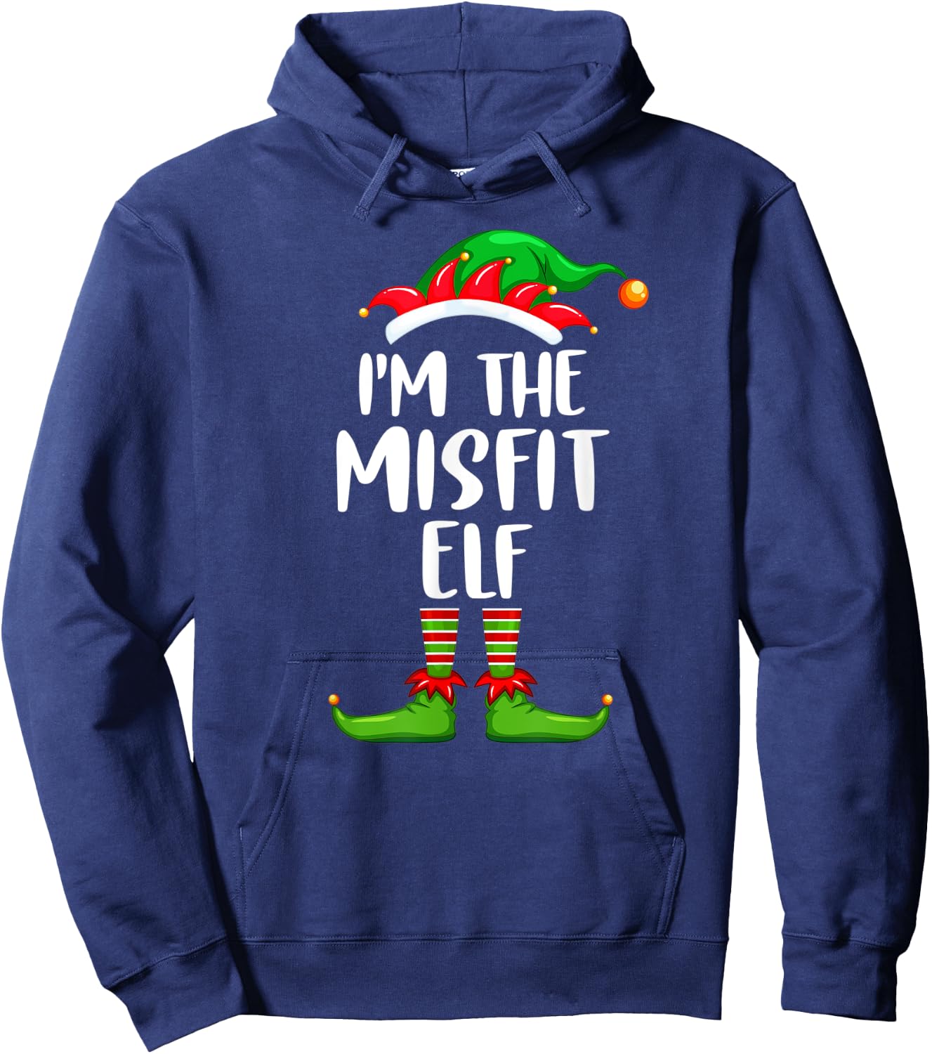 I'm The Misfit Elf Shirt Matching Family Group Christmas Hoodie - Hoodie | Navy