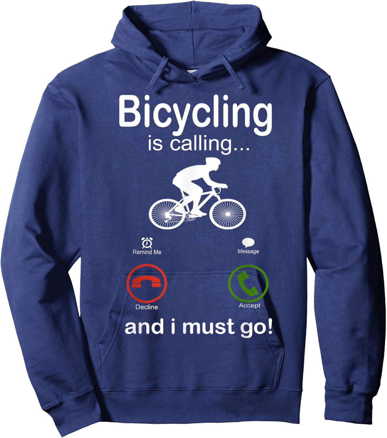 funny bicycling bicyclist gift Bicycle Rider cyclist Hoodie - Hoodie | Navy