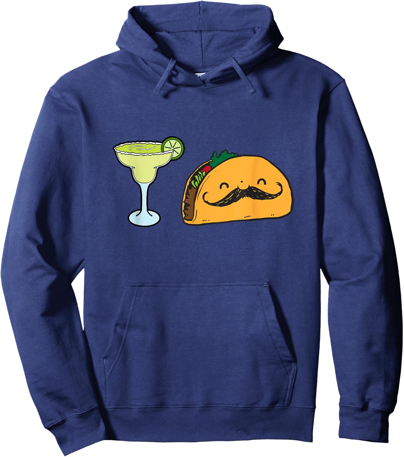 Fun Taco Mustache Margarita With Lime Mexican Food ! Hoodie - Hoodie | Navy