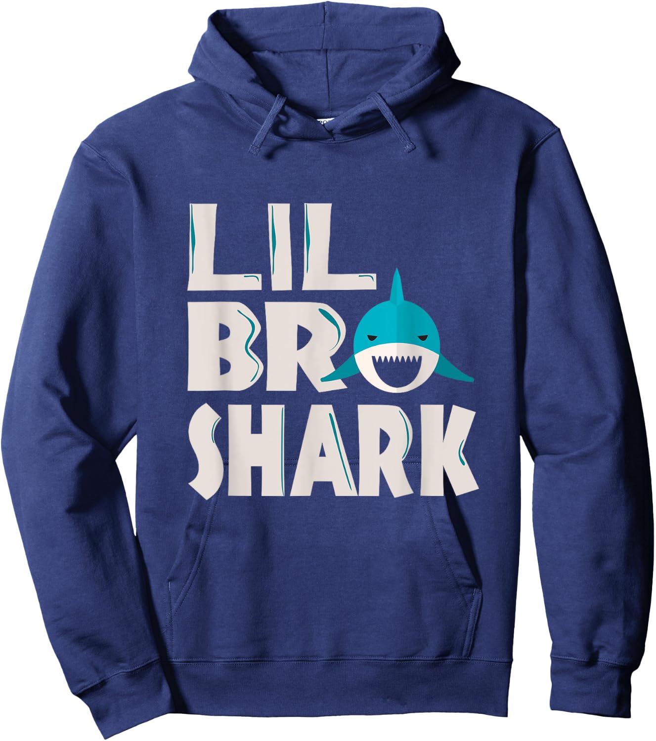 Funny Lil Bro Shark Funny Sibling Quote Meme Saying Hoodie - Hoodie | Navy