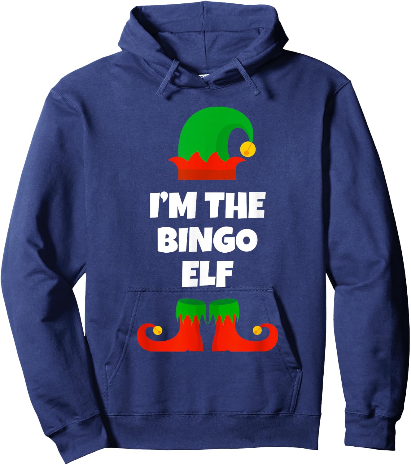 I'm The Bingo Elf Family Pajama Christmas Funny Hoodie - Hoodie | Navy