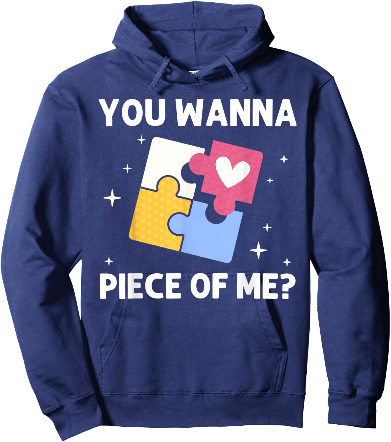 Funny Jigsaw Puzzle Design Women Adults Puzzle Lover Hoodie - Hoodie | Navy