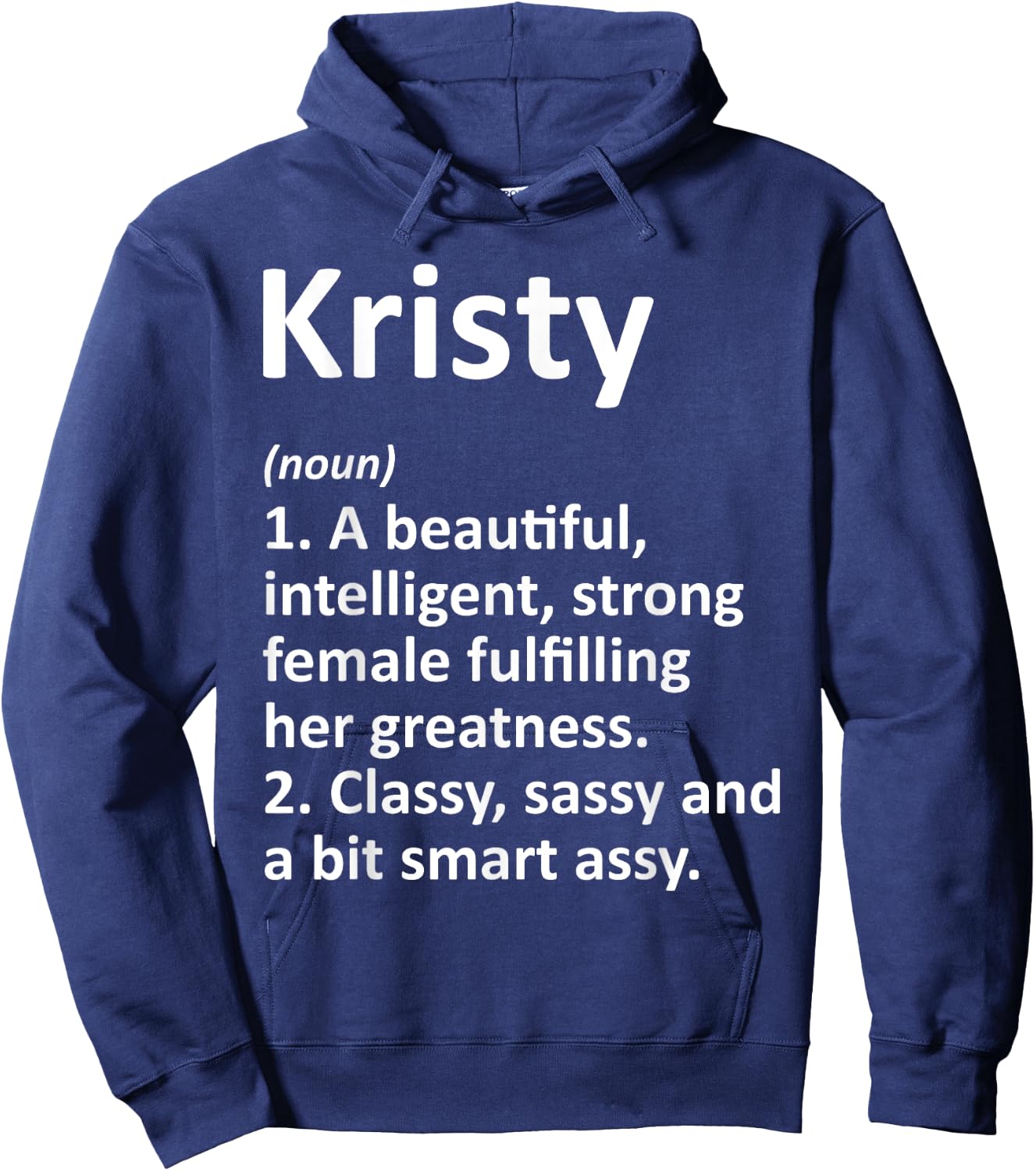 KRISTY Definition Personalized Name Funny Christmas Gift Hoodie - Hoodie | Navy