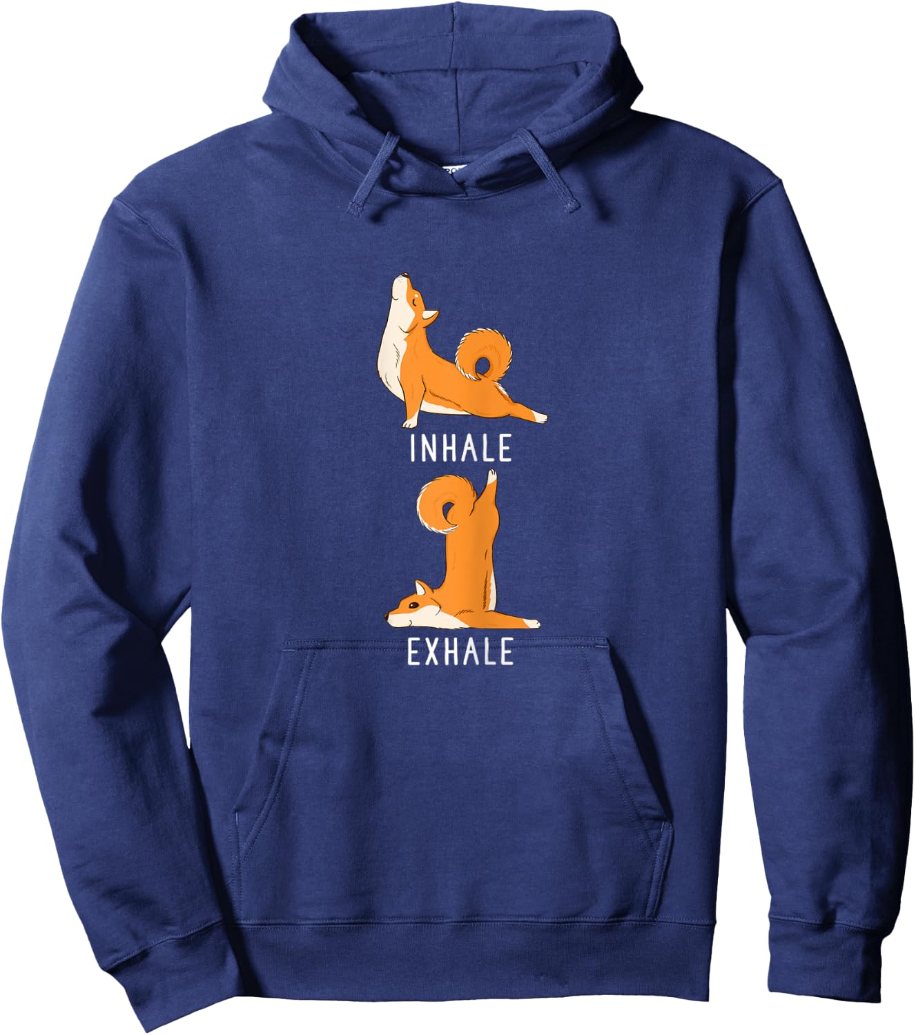 Inhale Exhale Shiba Inu Yoga Dog Shirt Hoodie - Hoodie | Navy
