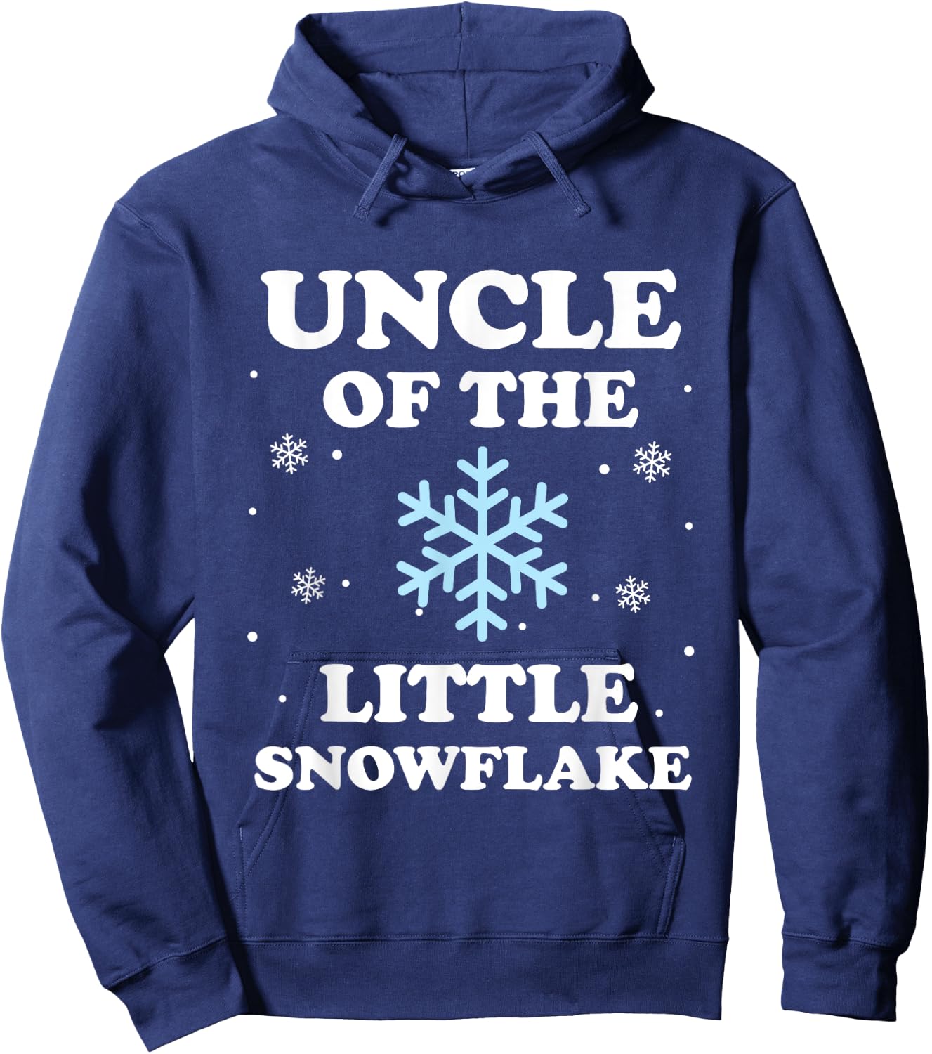 Uncle of the Little Snowflake Christmas Baby Shower Boy Hoodie - Hoodie | Navy