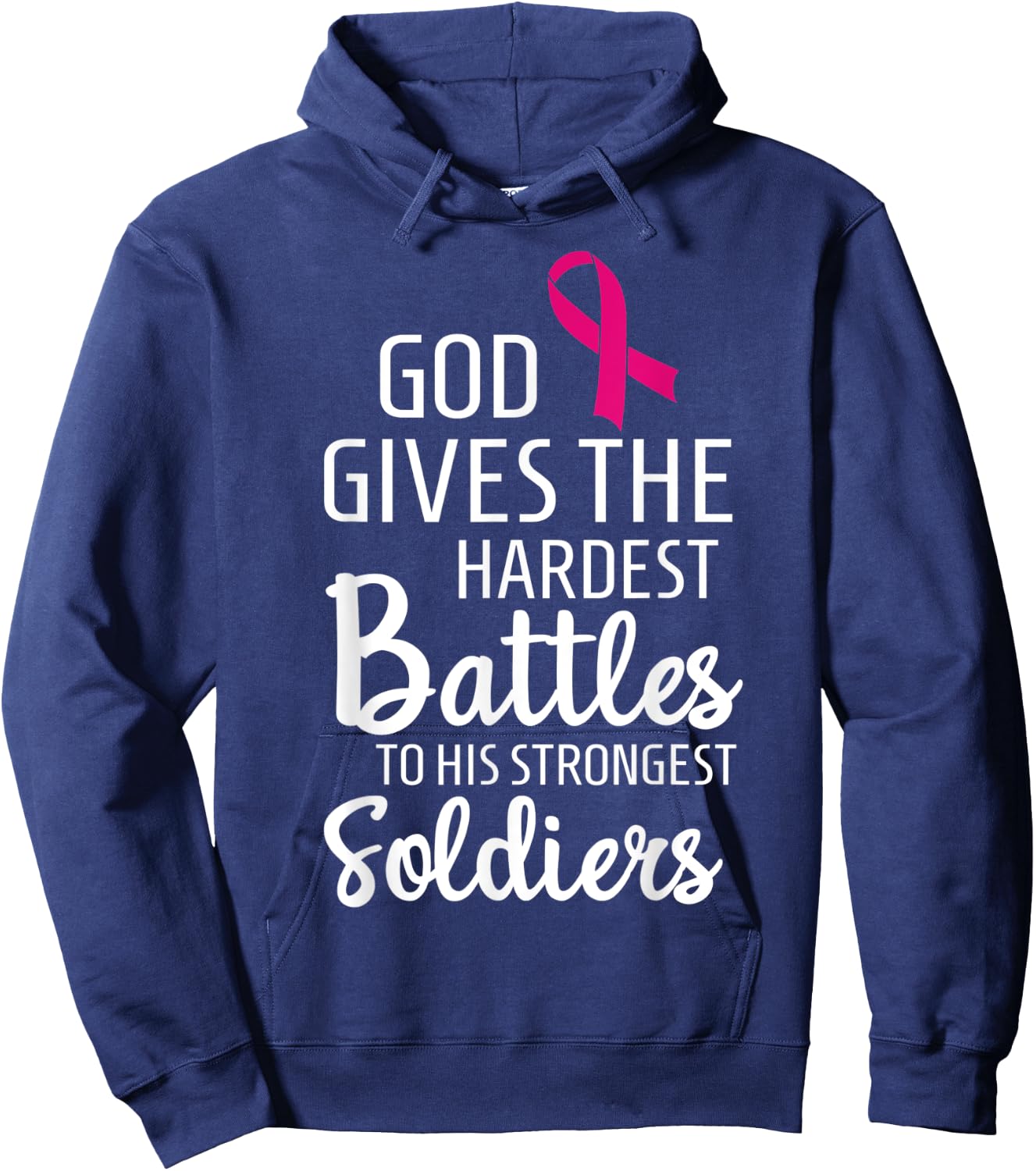 Breast Cancer Fighter Survivor Motivational Gift Hoodie - Hoodie | Navy