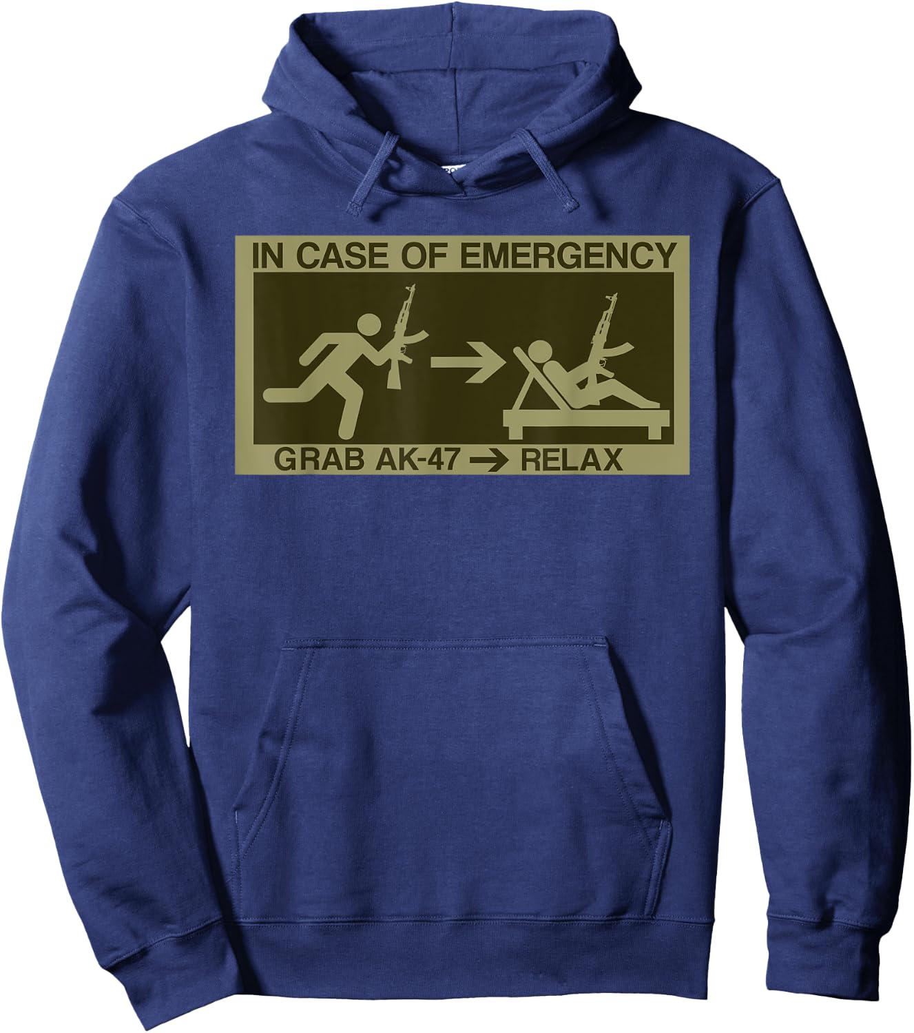 Emergency Prepper Funny Prepper Survivalist Gift - Emergency AK-47 Rifle Hoodie - Hoodie | Navy