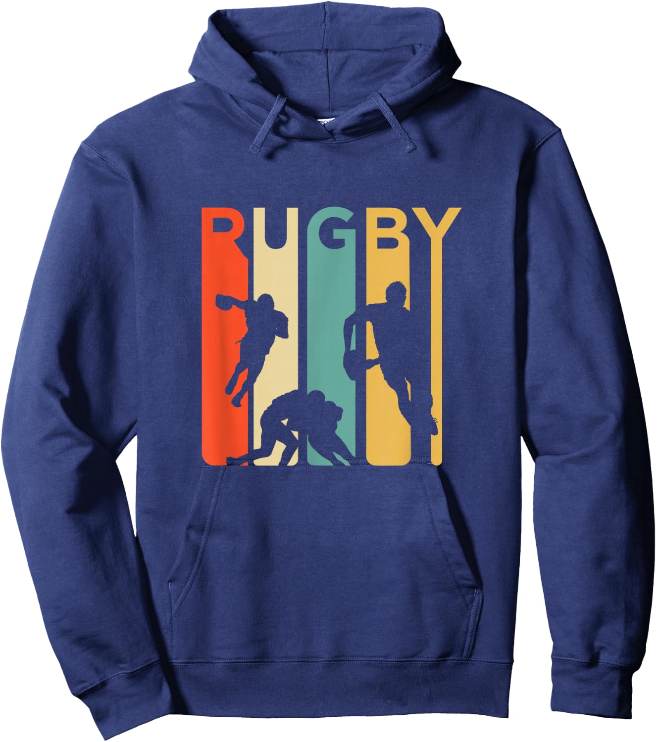 Vintage 1970's Style Rugby, Rugby Sports Gift Hoodie - Hoodie | Navy