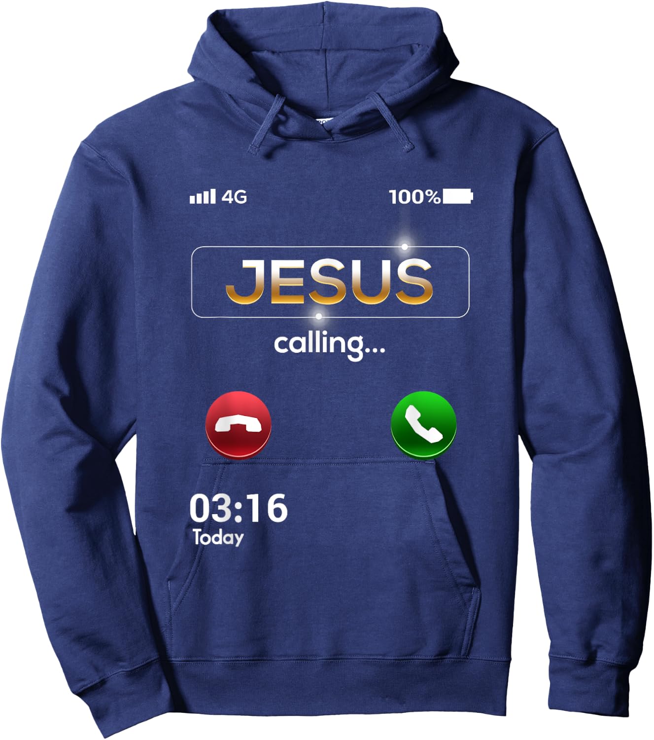 Jesus Is Calling Funny Cell Phone Call Jesus Christian Hoodie - Hoodie | Navy