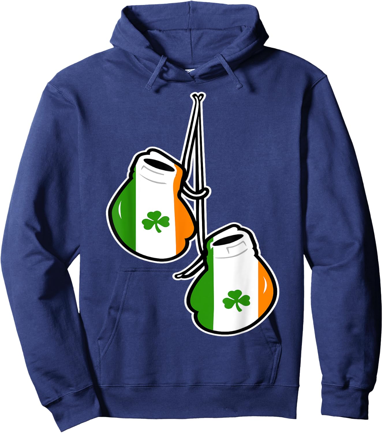 Ireland Flag Shamrock Irish boxing gloves Hoodie - Hoodie | Navy