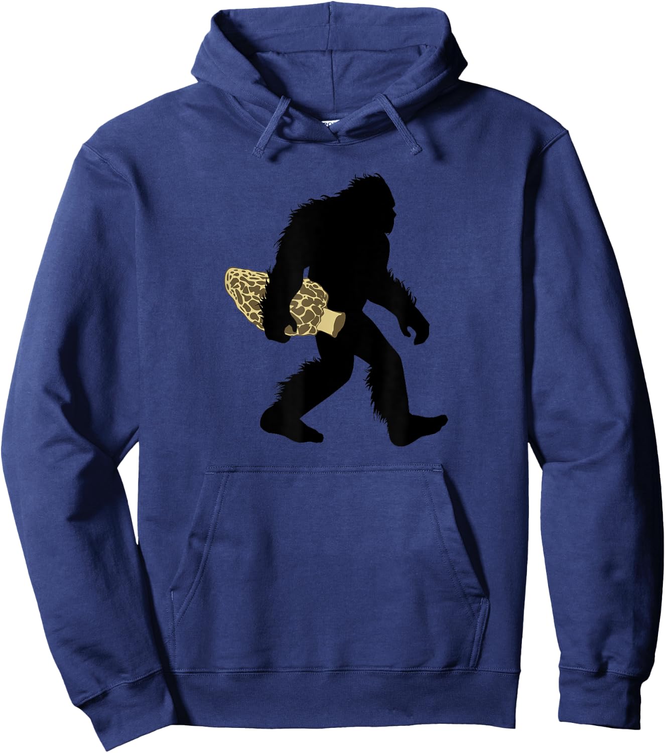 Bigfoot Morel Mushroom , Sasquatch Fungi Apparel Hoodie - Hoodie | Navy