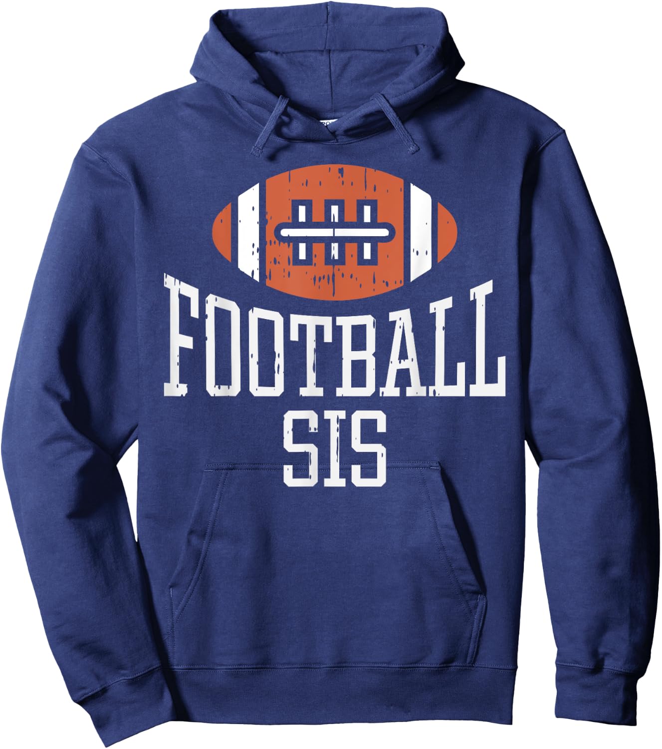 American Football Sis Vintage Gridiron Sports Lover Sister Hoodie - Hoodie | Navy