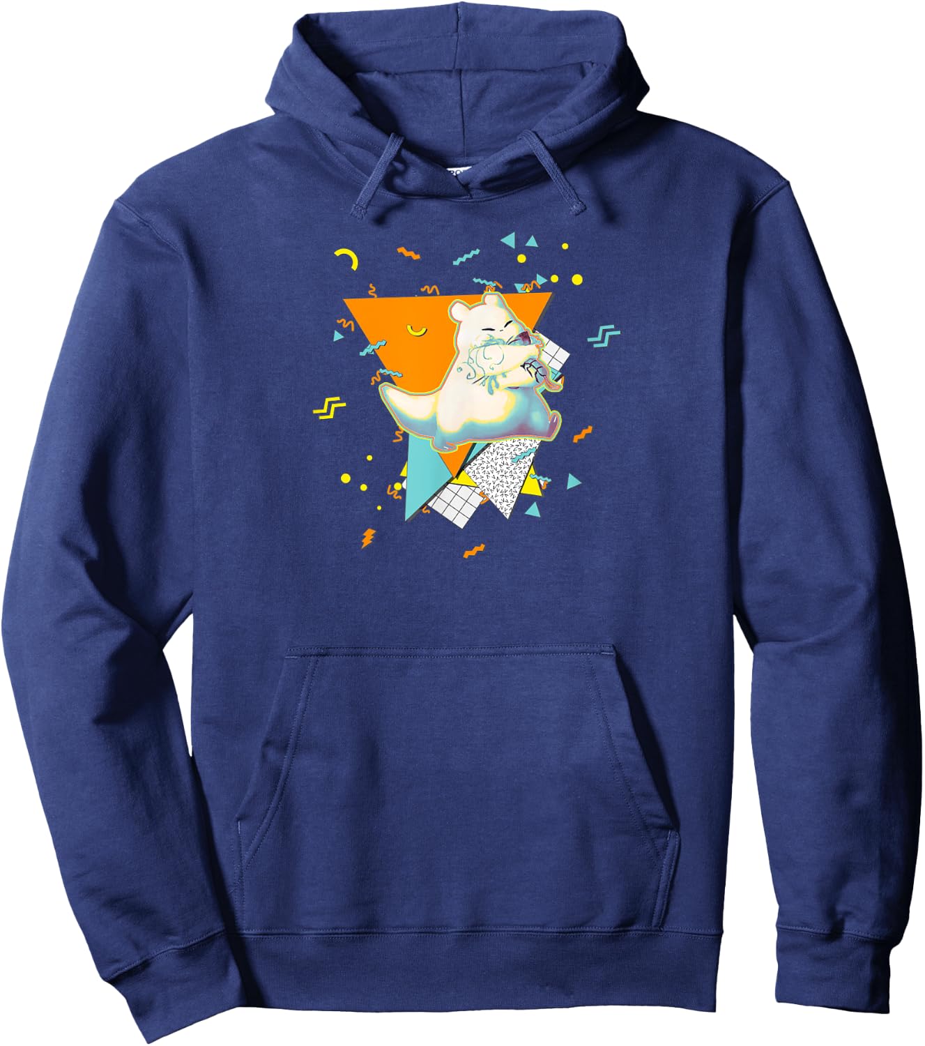a e s t h e t i c 90s Slugcat Black Small Short Sleeve Classic Fit Cotton Blend Machine Wash Hoodie - Hoodie | Navy
