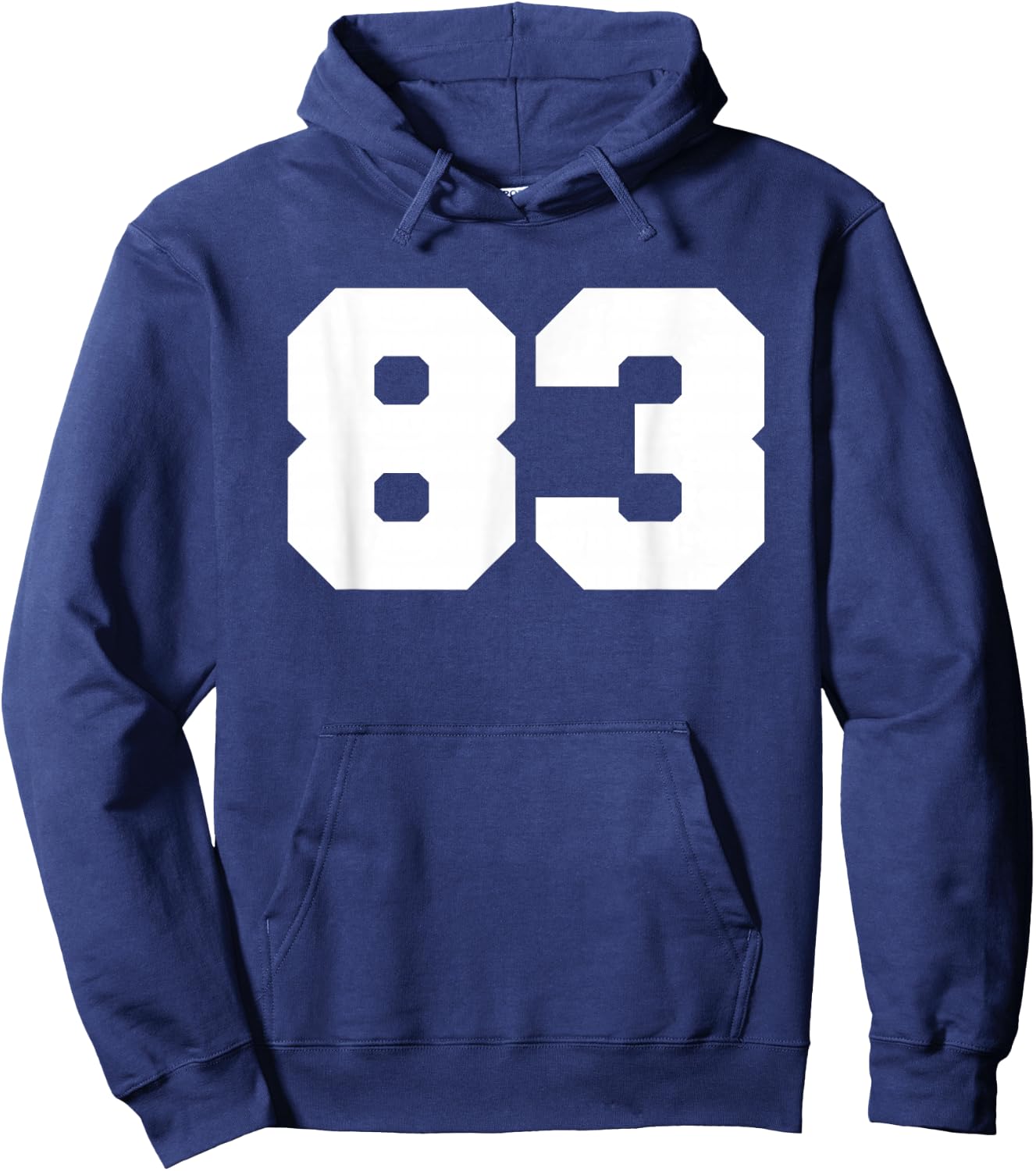 Number 83 Sports Jersey Player #83 Fan FRONT Print Varsity Hoodie - Hoodie | Navy