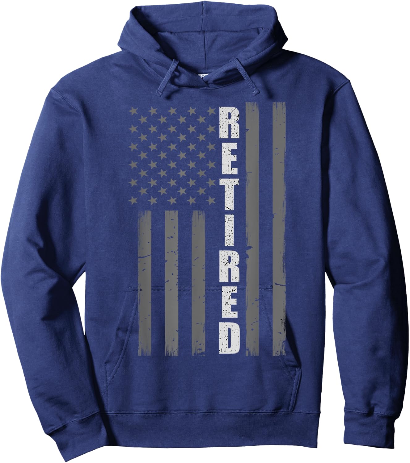 Retired Corrections Officer Gift - Thin Silver Line Flag Hoodie - Hoodie | Navy