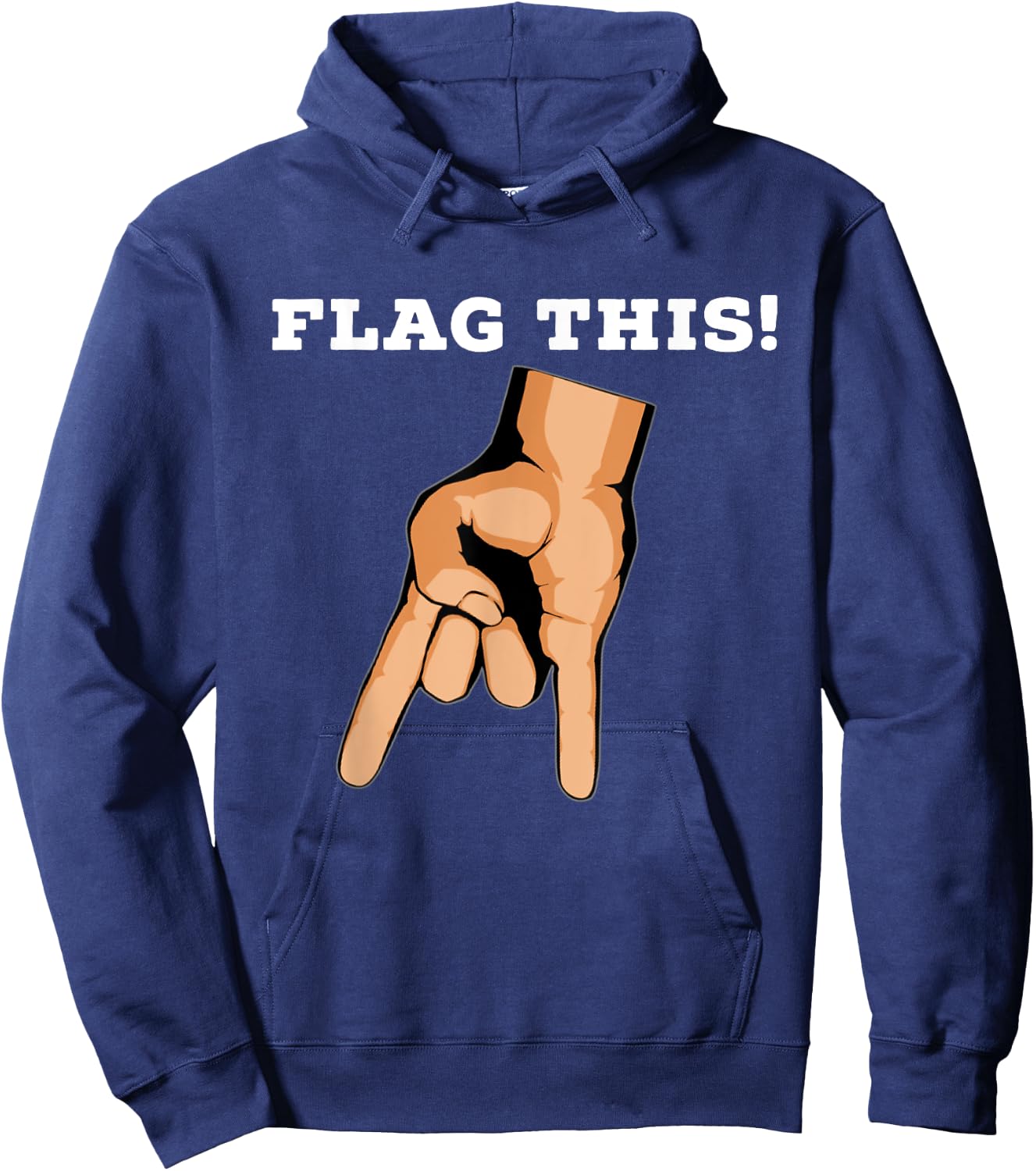 Flag This Upside Down Horns Hoodie - Hoodie | Navy