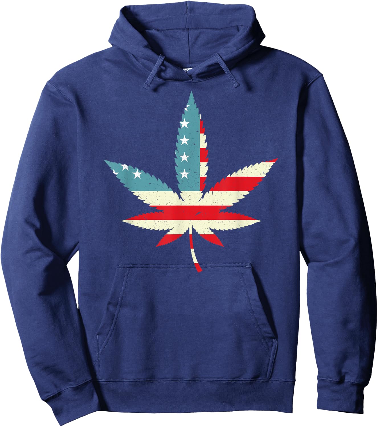 Weed Cannabis Patriot Marijuana USA American Flag Leaf Gift Women Men Hoodie - Hoodie | Navy
