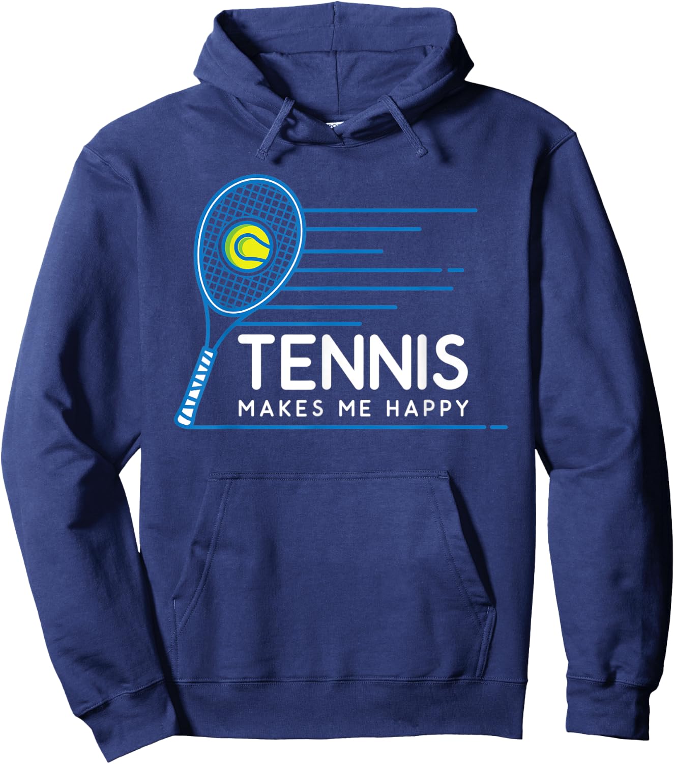 Tennis Makes Me Happy - Tennis Hoodie - Hoodie | Navy