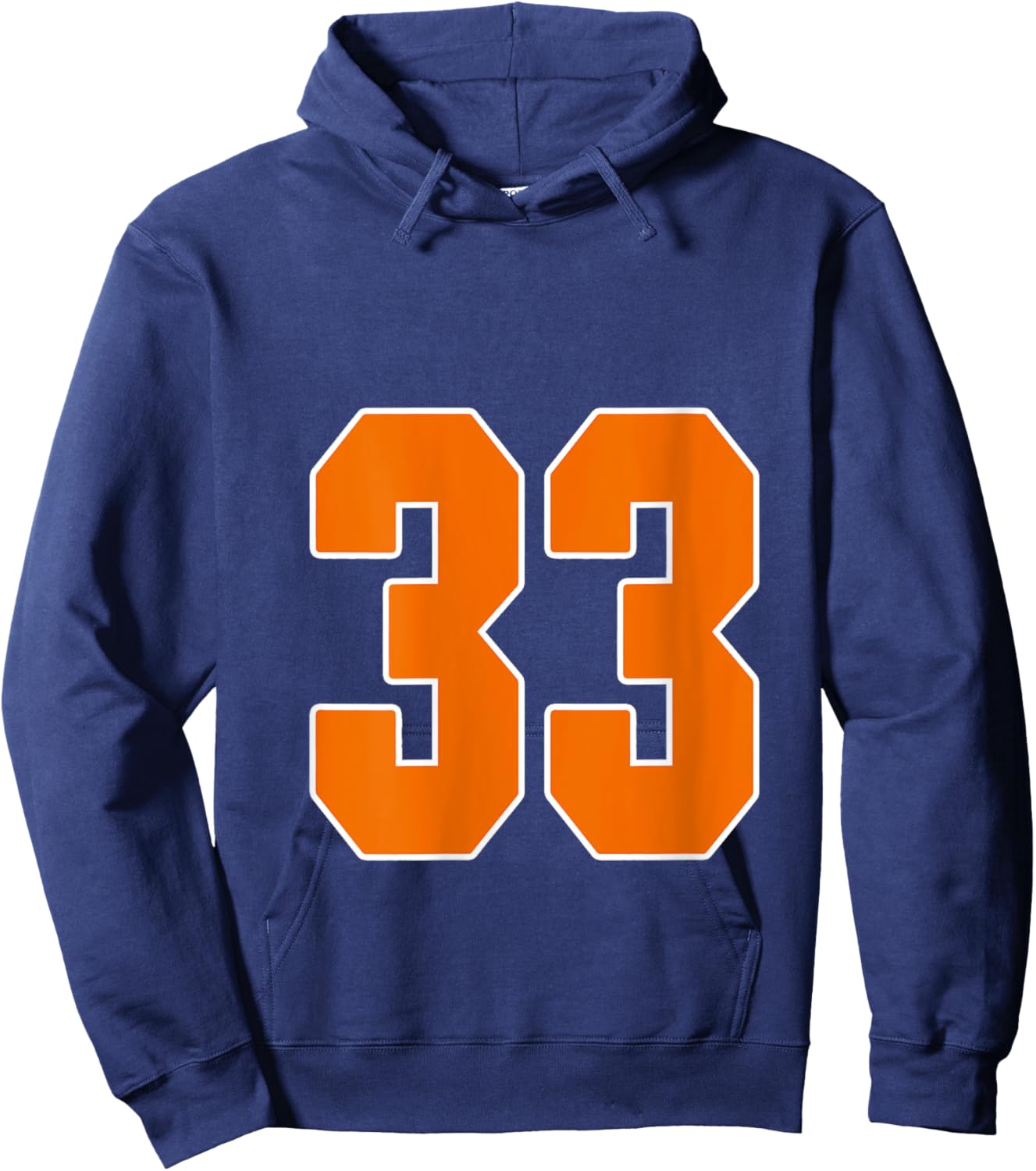 Orange Sports Number 33 Jersey Uniform Player Fan V-Neck Hoodie - Hoodie | Navy