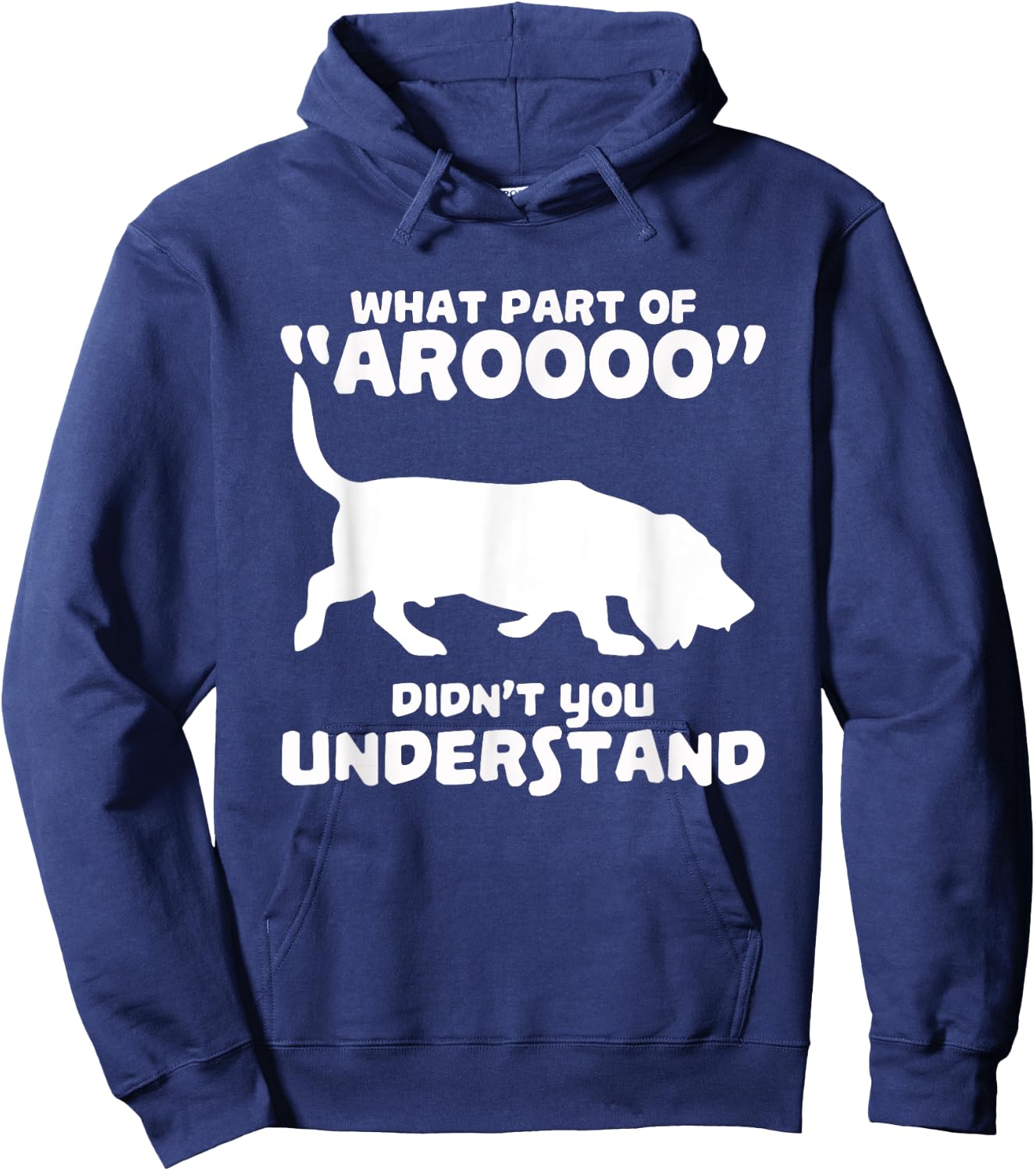 Funny Basset Hound Howl "Arooo" Gift Hoodie - Hoodie | Navy