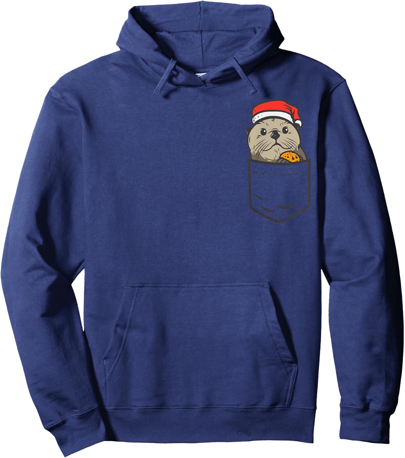 Pocket Sea Otter Santa Cookie Cute Animal Christmas Pet Gift Hoodie - Hoodie | Navy