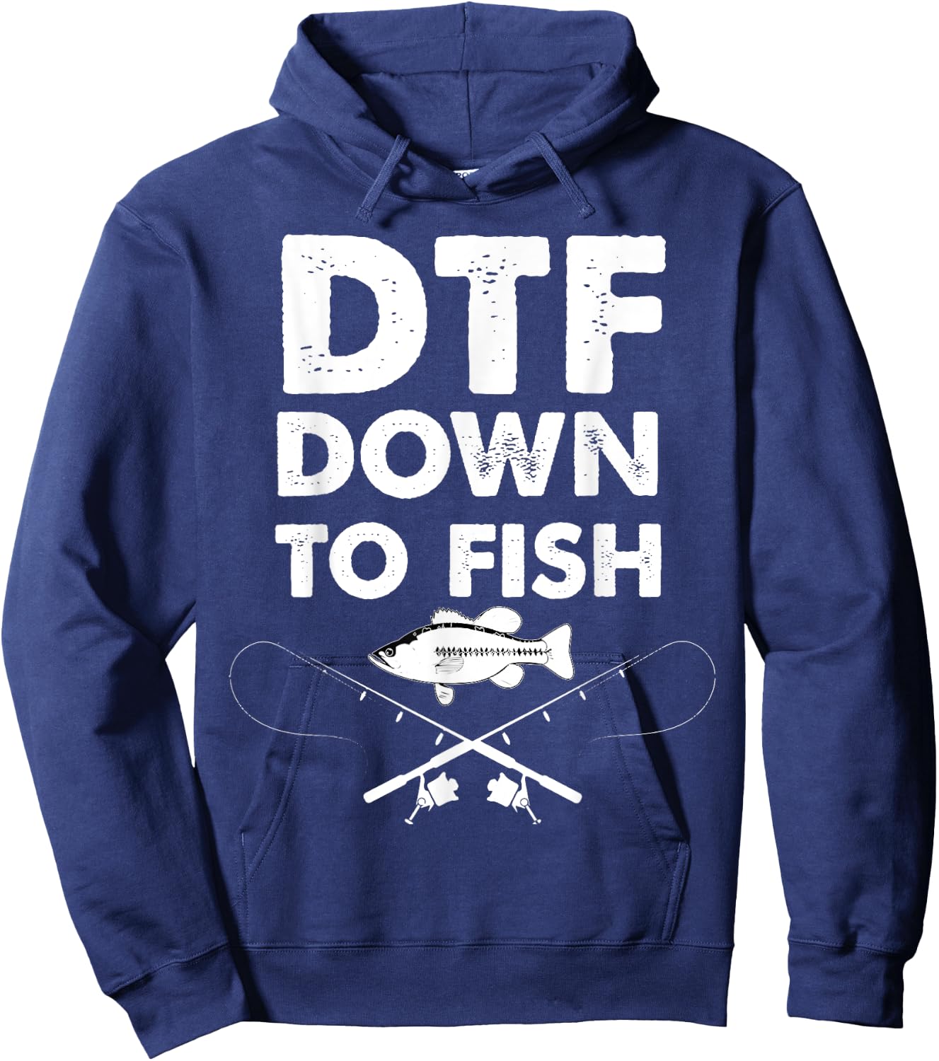 DTF Down To Fish Funny Fishing Hoodie - Hoodie | Navy