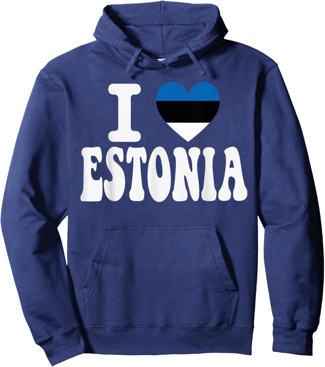 I Love Estonia Heart Flag Retro Travel Souvenir Hoodie - Hoodie | Navy
