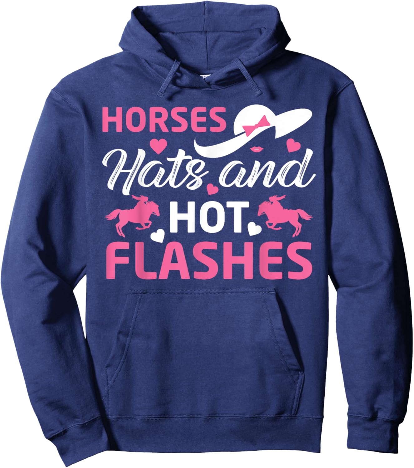 Funny Horses Hat Horse Racing Dress KY Horse Race Hoodie - Hoodie | Navy