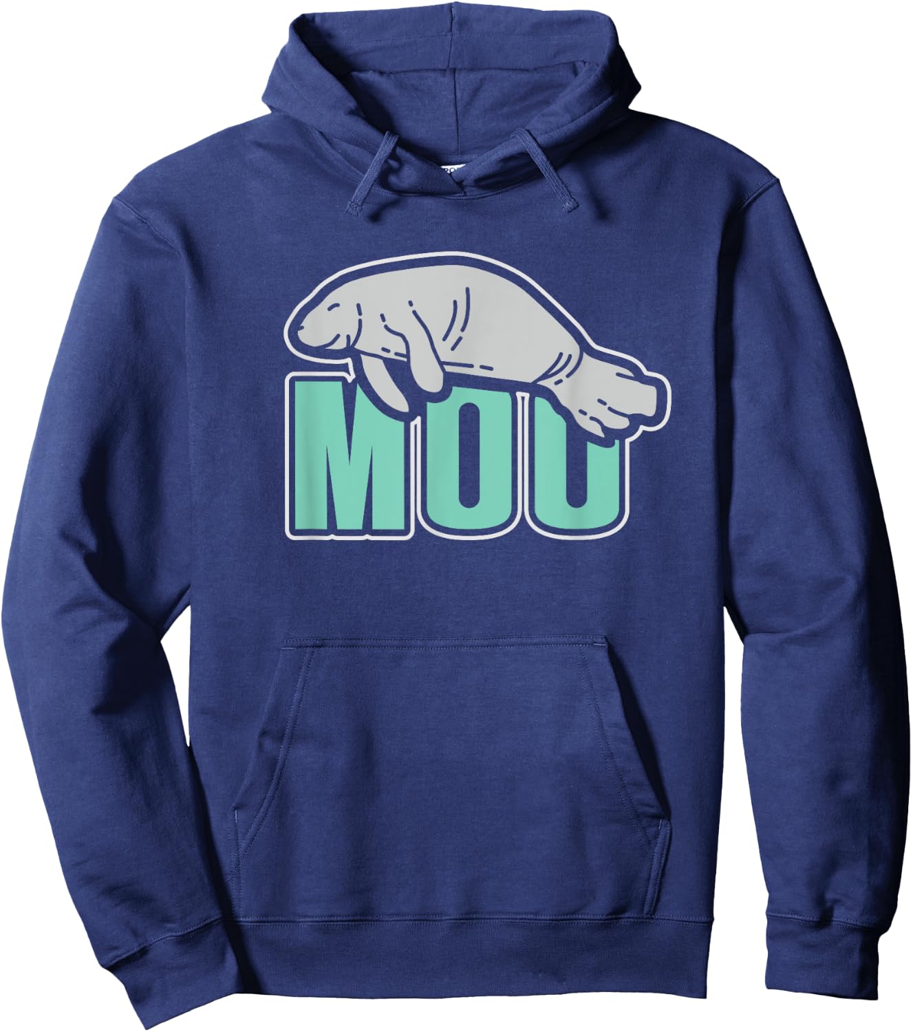 Funny "Moo" Manatee Sea Cow Hoodie - Hoodie | Navy