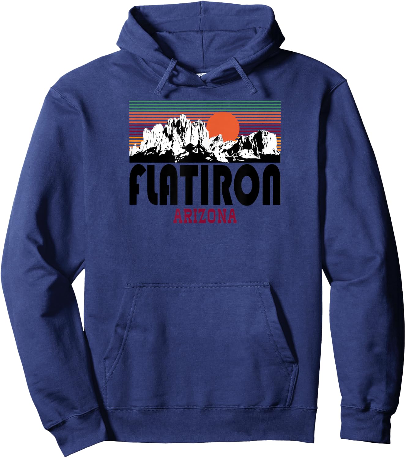 Retro Flat Iron Superstitions Mountain Arizona Shirt Hoodie - Hoodie | Navy