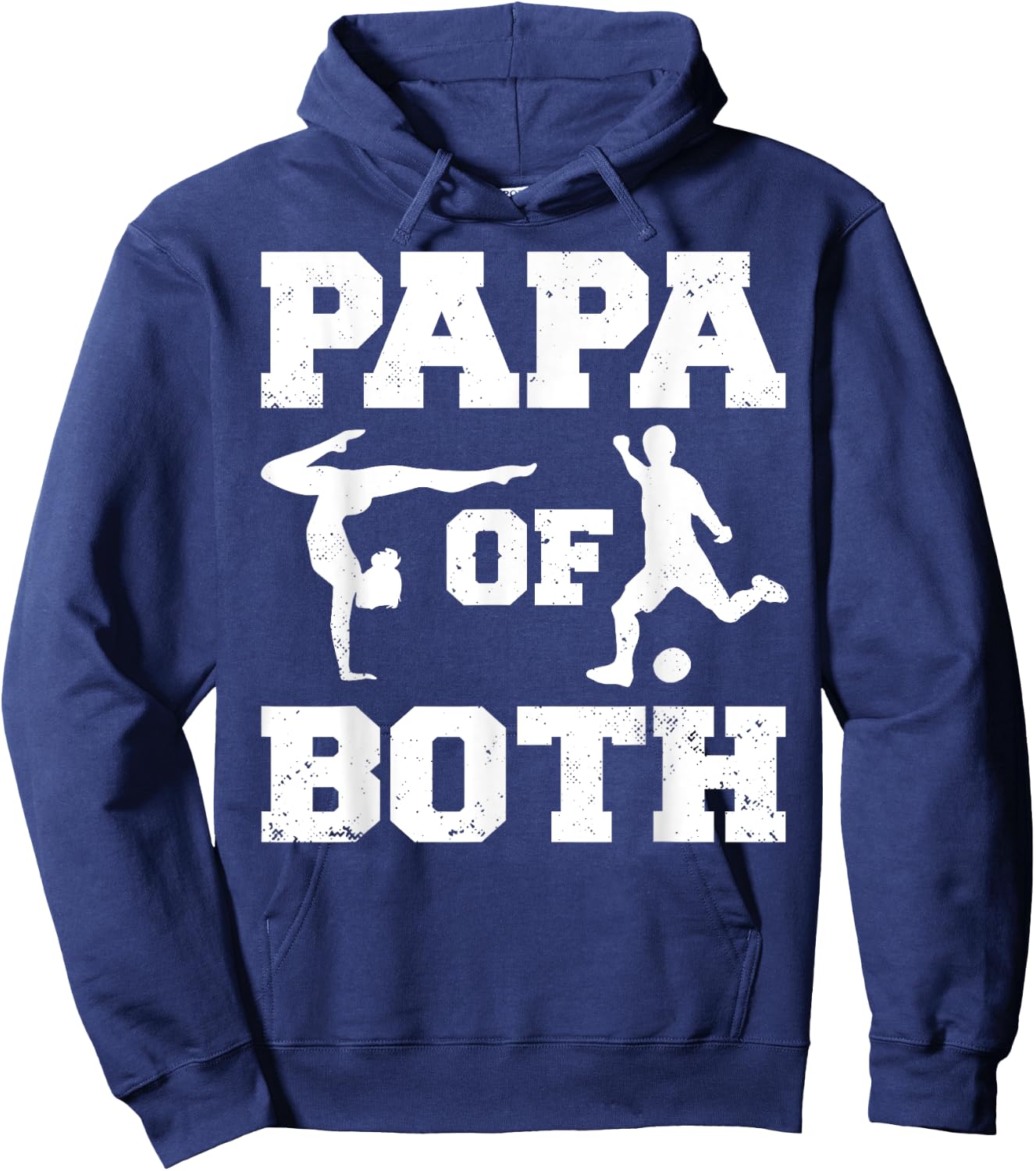 Papa Of Both Funny Soccer and Gymnastics Papa Hoodie - Hoodie | Navy