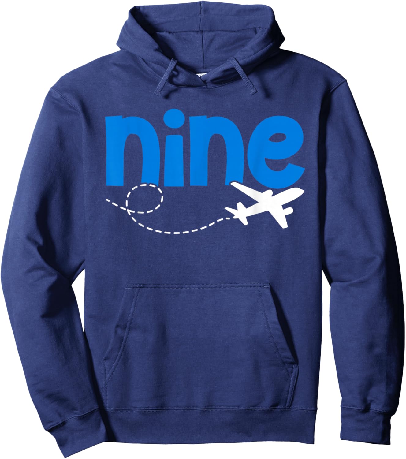9th Airplane Birthday Party Nine Year Old Pilot Birthday Hoodie - Hoodie | Navy