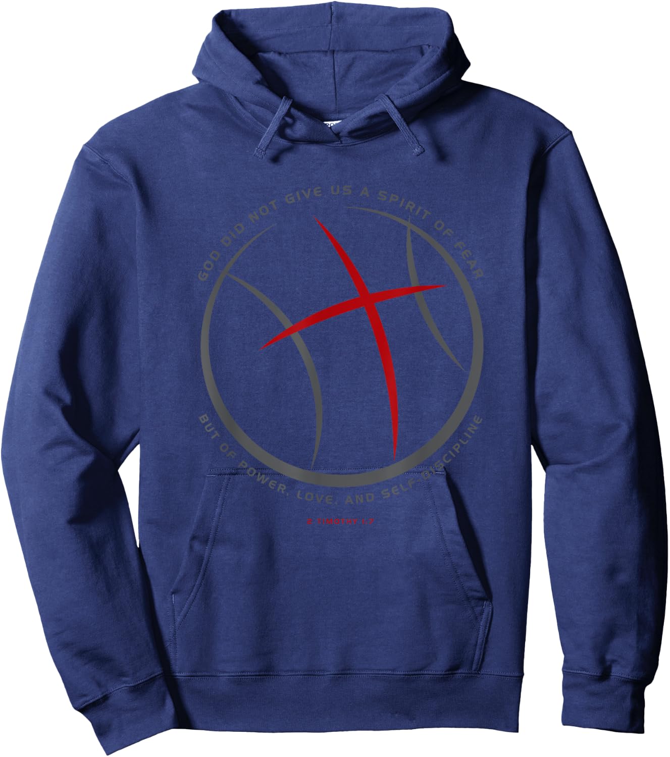 Christian Basketball Player Strength in God Hoodie - Hoodie | Navy