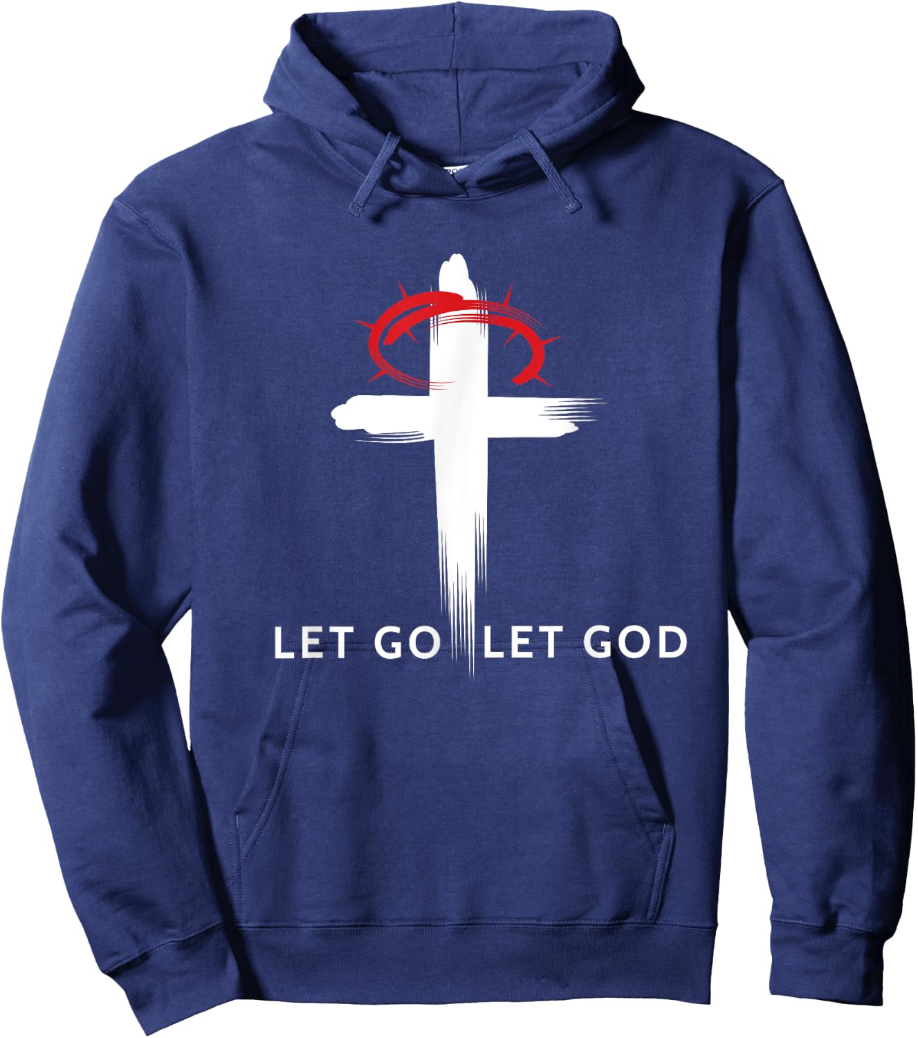 Let Go And Let God Cross Religious Hoodie - Hoodie | Navy