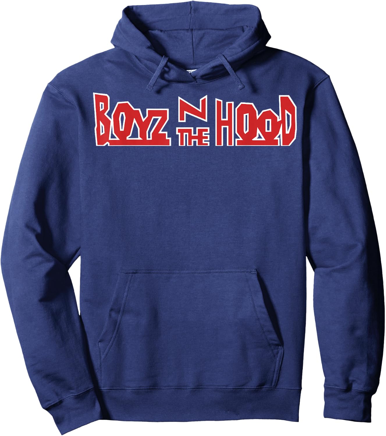 Boyz N The Hood Red Movie Logo White Outline Small Hoodie - Hoodie | Navy