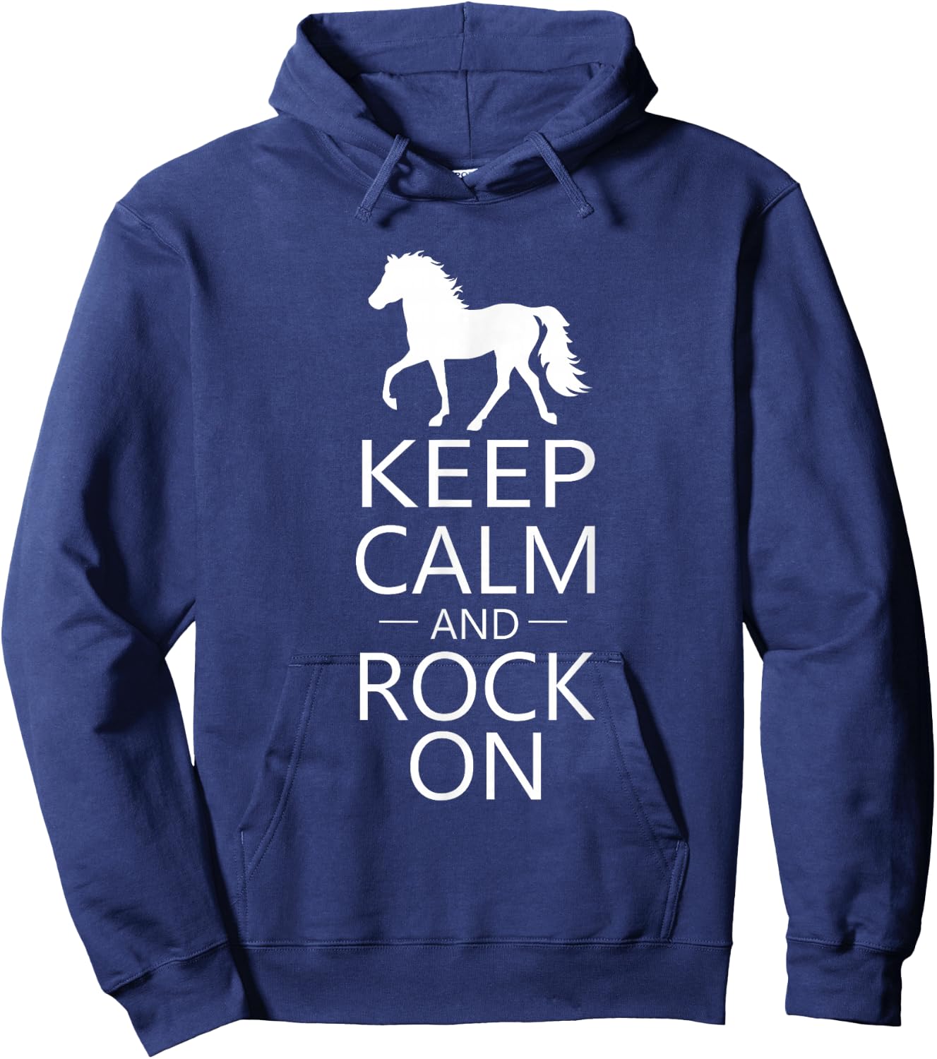 Keep Calm and Rock On | Trending Rocky Mtn Horse RMH Hoodie - Hoodie | Navy