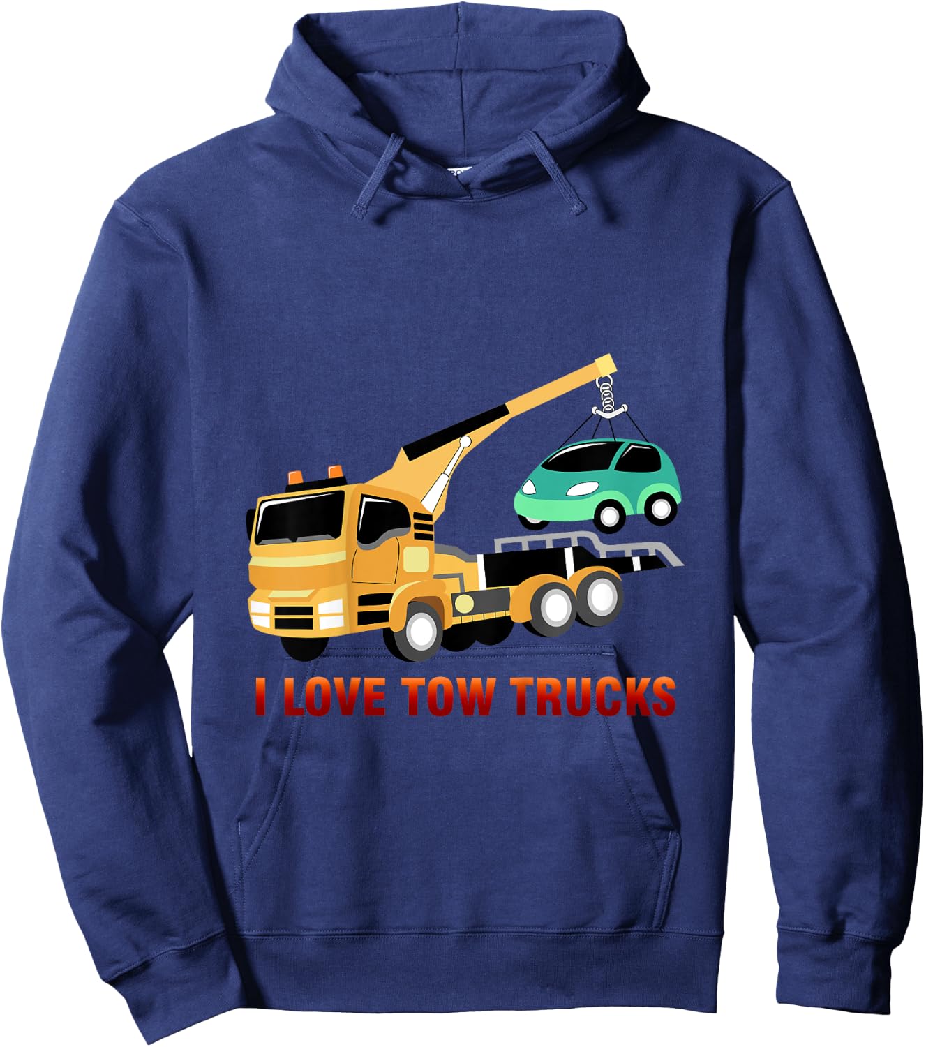 Kids I love tow truck | boy, youth, apparel racing driver Hoodie - Hoodie | Navy