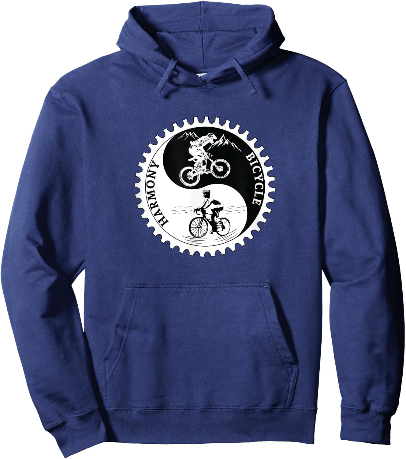 Bicycle Shirt Gift Yin Yang Road And Mountain Bike Month Hoodie - Hoodie | Navy