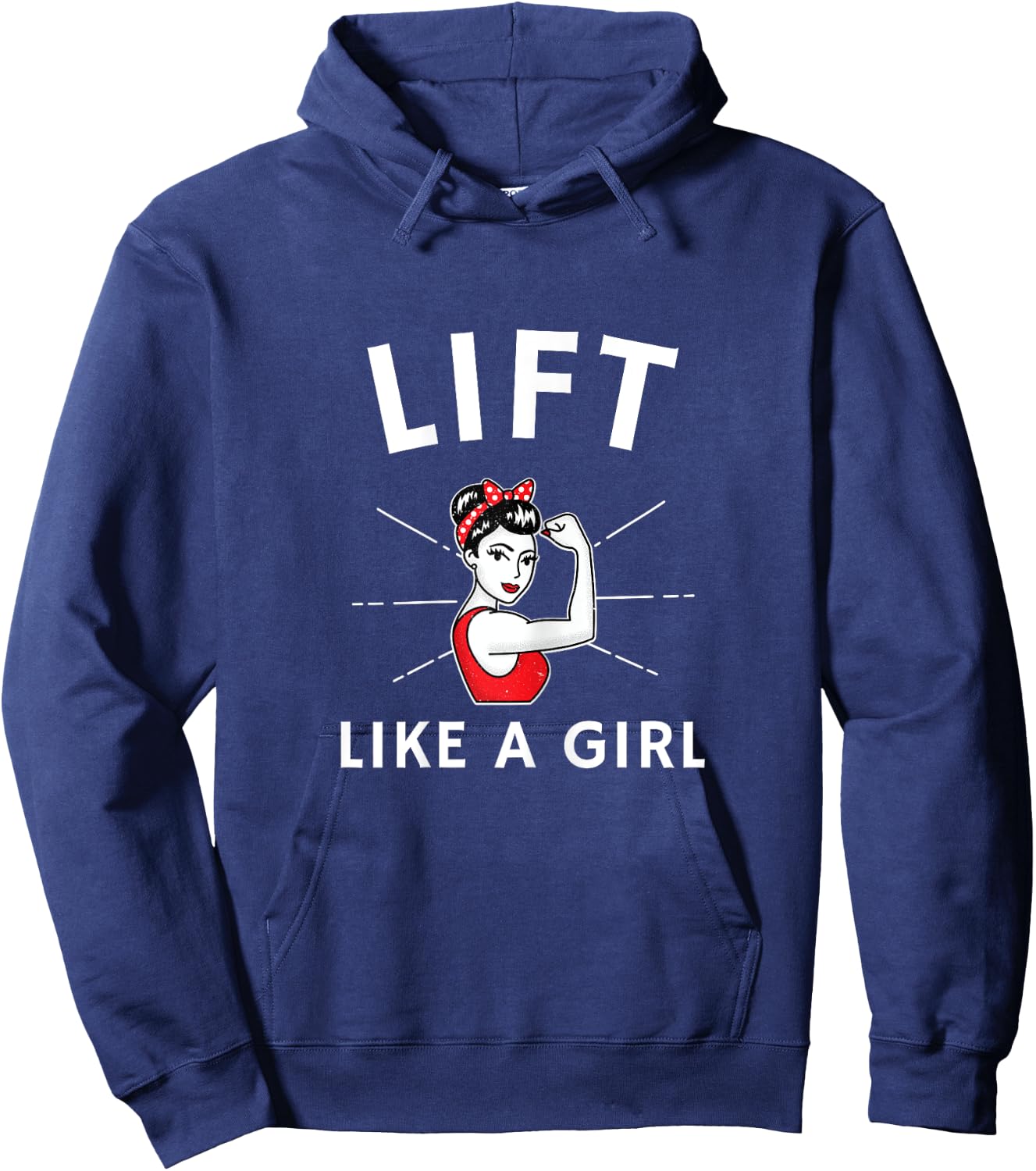 Lift Like a Girl - A Retro Inspired Weight Lifting Hoodie - Hoodie | Navy