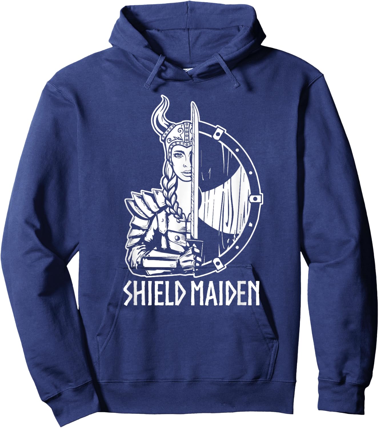 Women Shield Maiden Shirt Girl Viking Hoodie - Hoodie | Navy