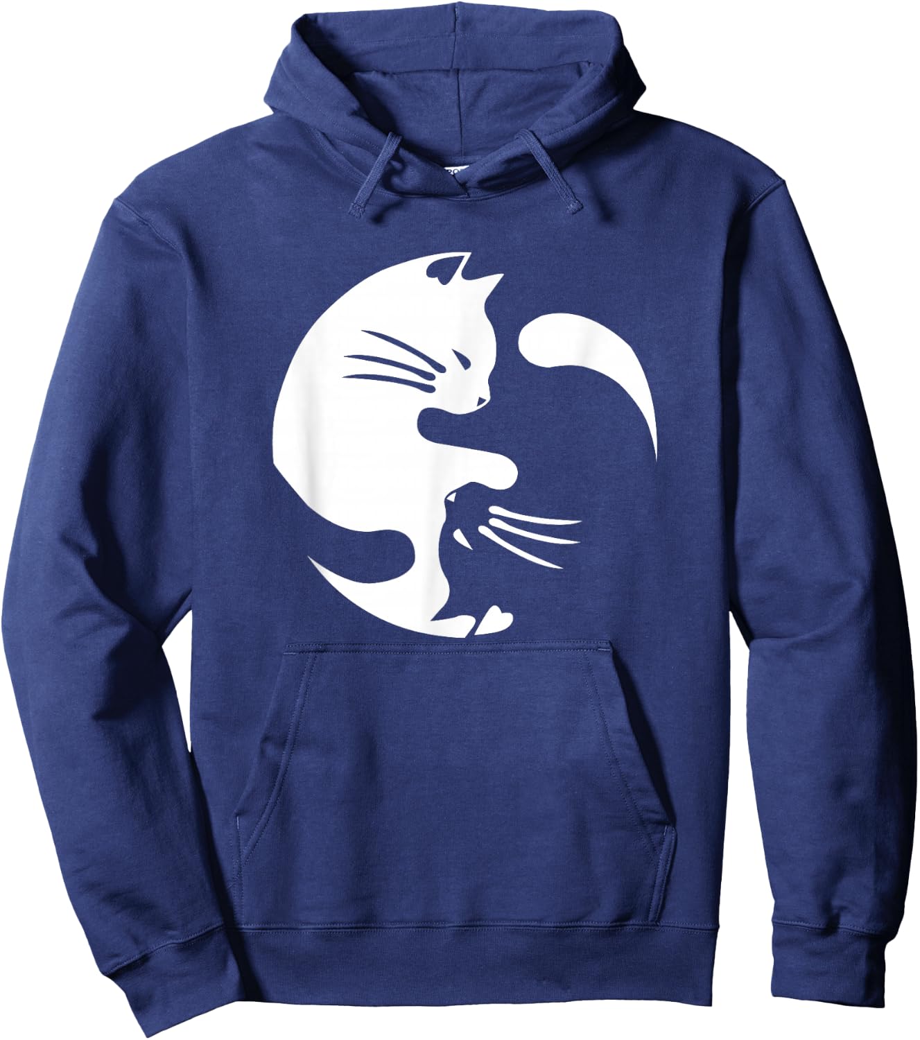 Cat Yin Yang Peace Loving Interconnected Gift Hoodie - Hoodie | Navy