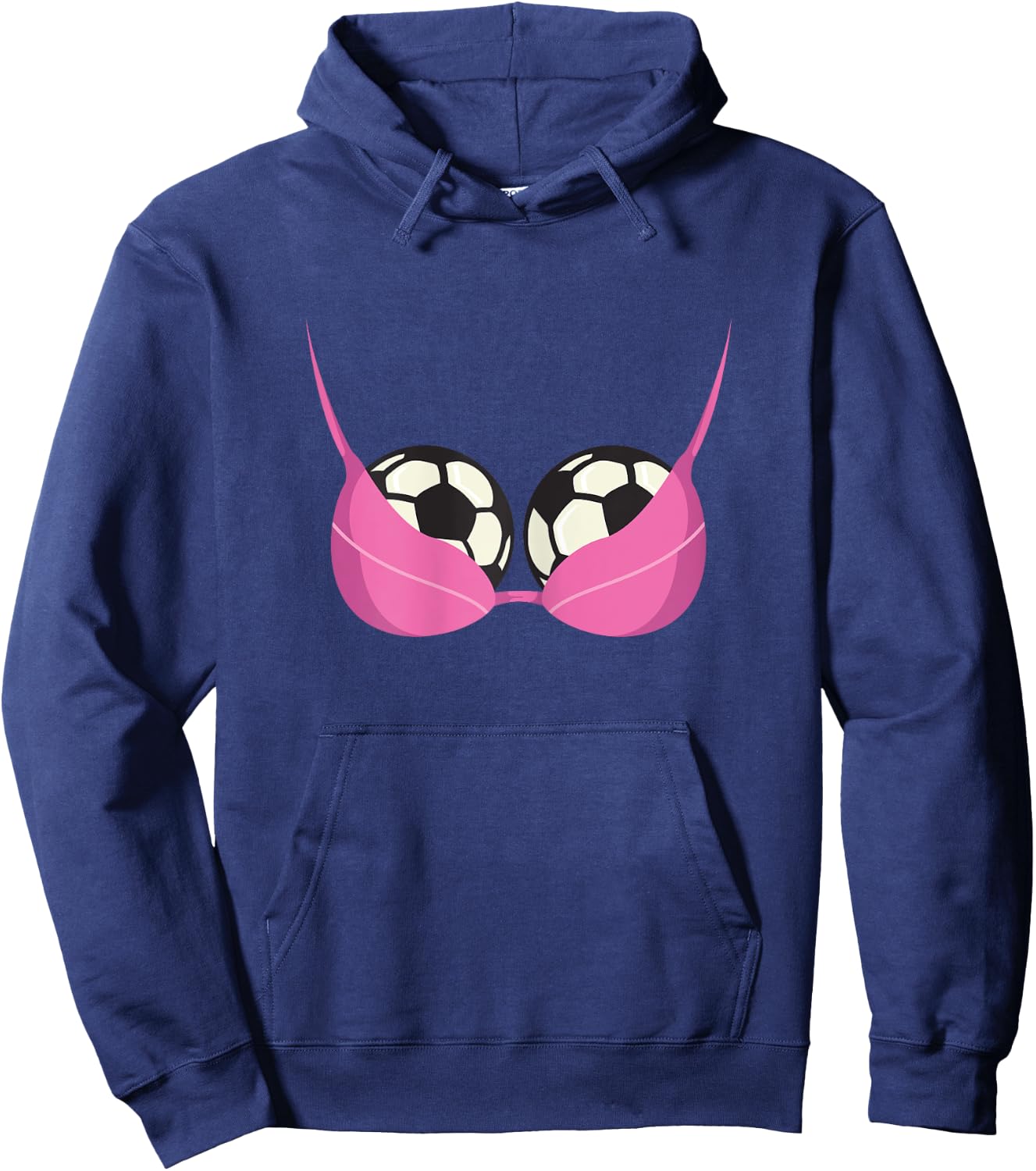 Soccer ball breast boobs bra women sport fan apparel shirt Hoodie - Hoodie | Navy