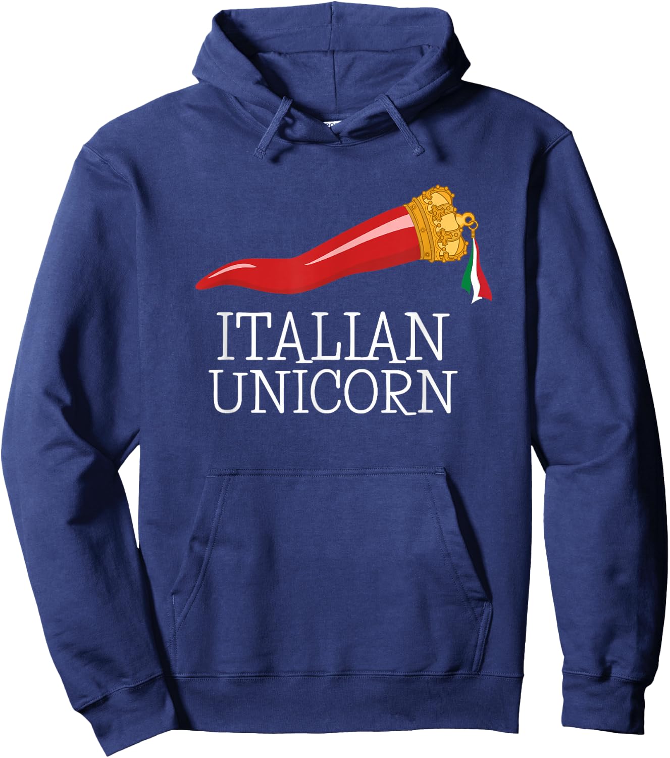 Funny Italian Lucky Charm Cornicello Italian Horn Hoodie - Hoodie | Navy