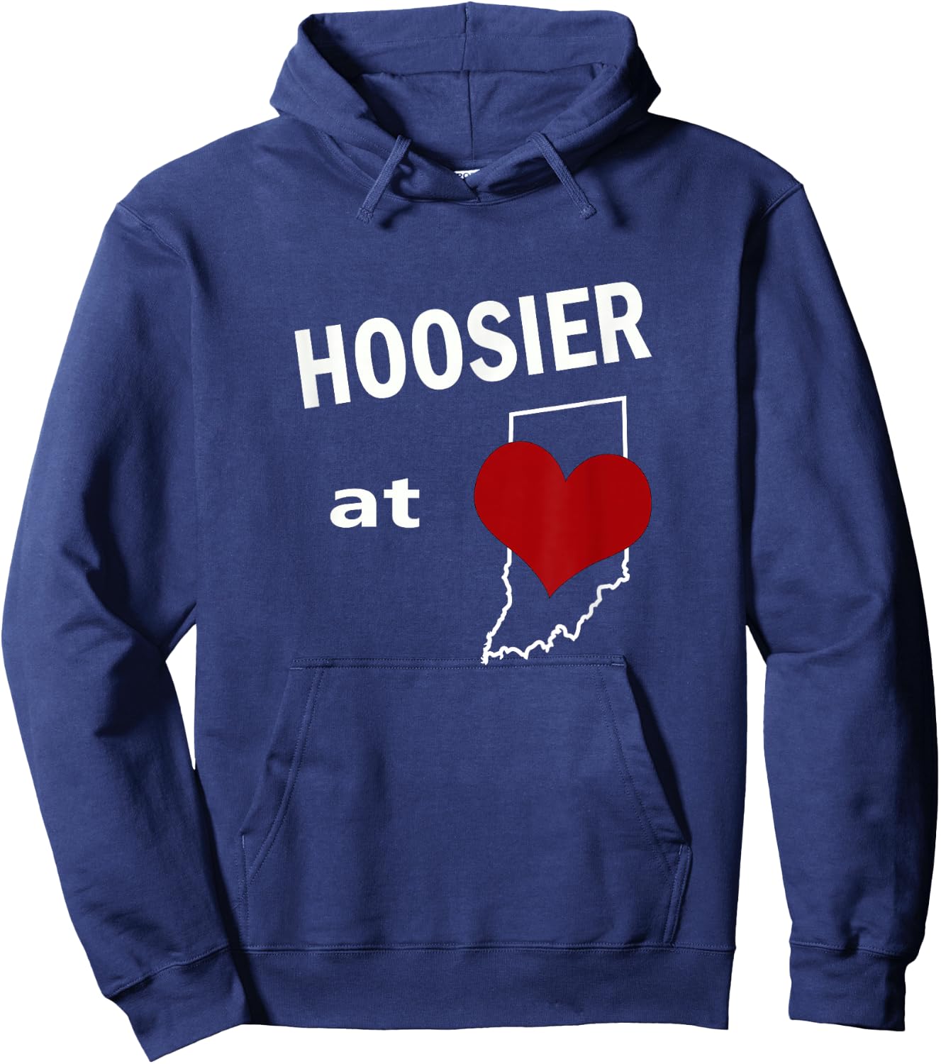 Indiana Displaced Hoosier at Heart Hoodie - Hoodie | Navy