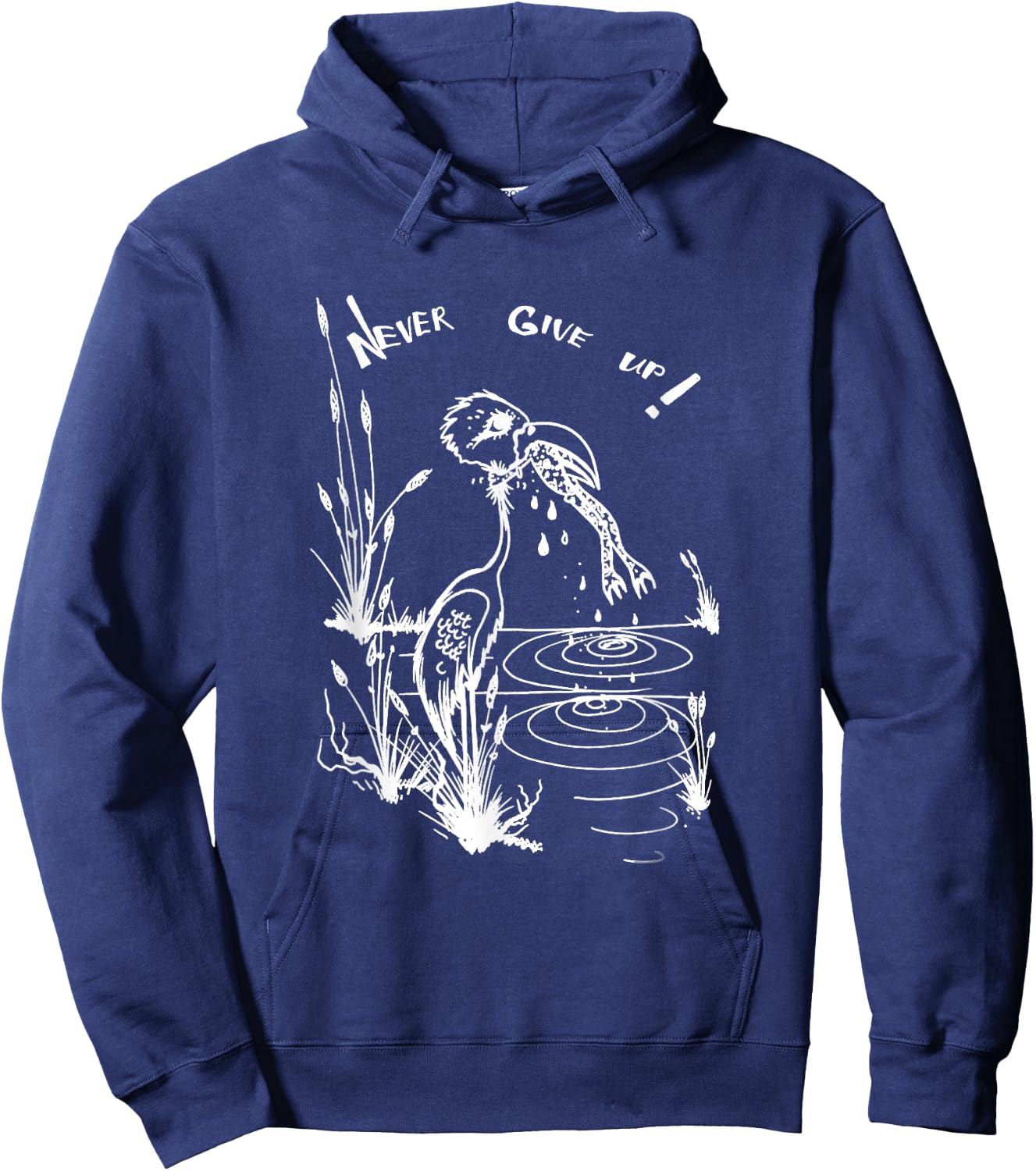 Funny Never Give Up Frog Survival Shirt Bird Hoodie - Hoodie | Navy